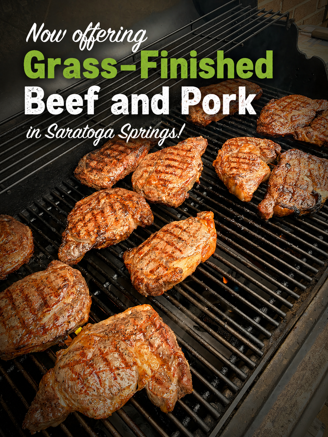 We’re now offering grass-finished beef AND pork in Saratoga Springs!